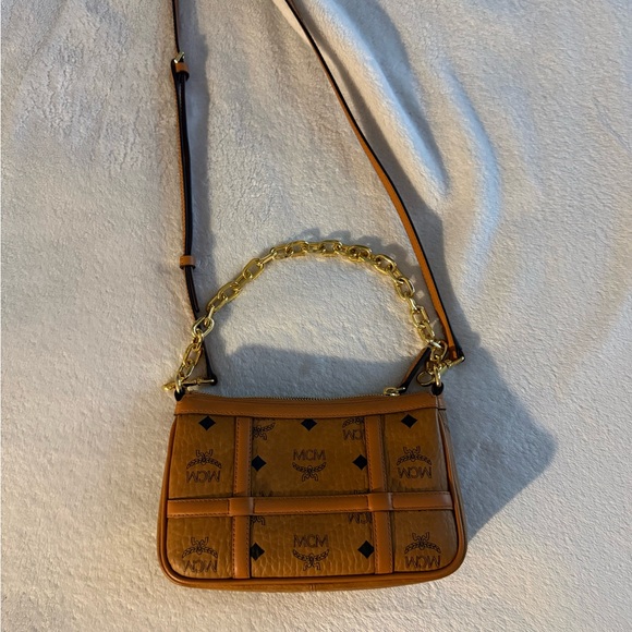 MCM Handbags - MCM monogram chain-linked shoulder bag